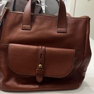 Fossil Brown Leather Backpack